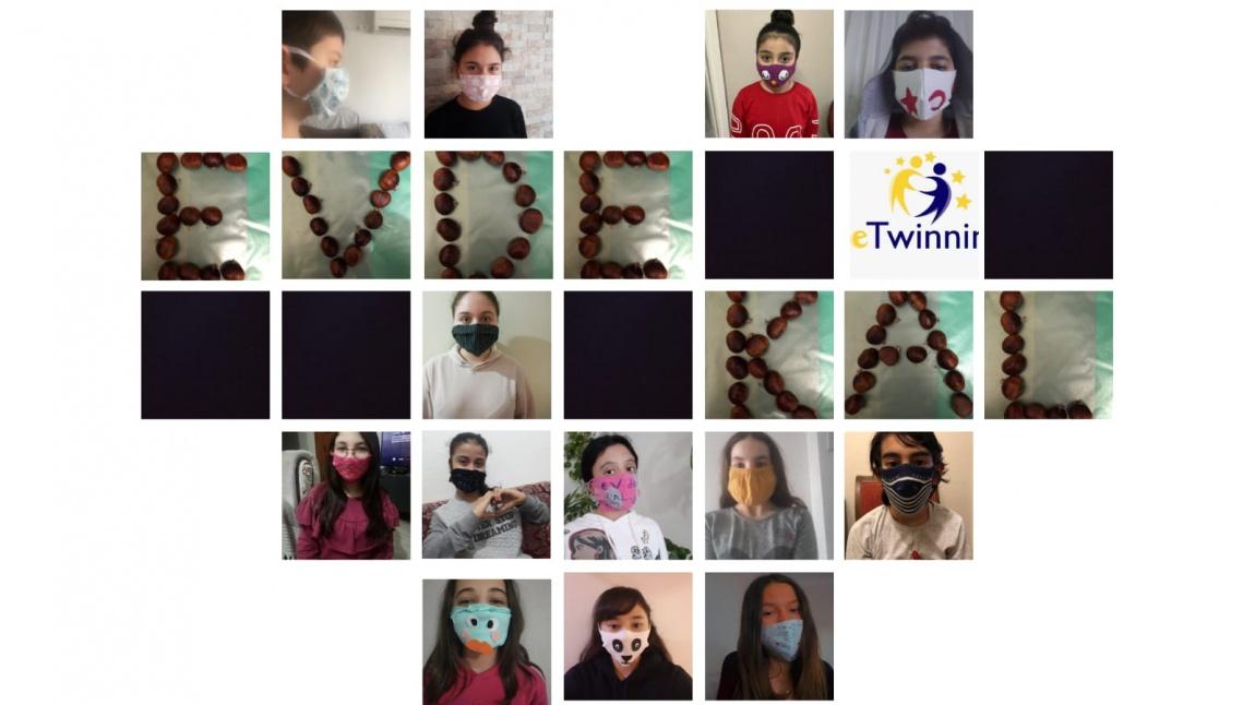 21.Yüzyıla Hazırım eTwinning Projesindeki Öğrencilerimiz Maske Tasarladı